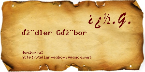 Ádler Gábor névjegykártya