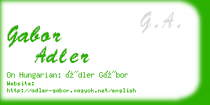 gabor adler business card